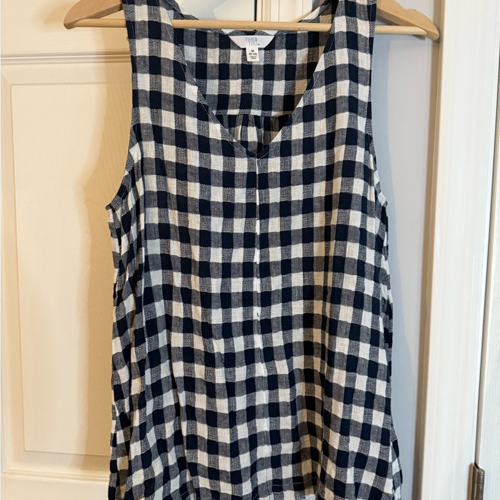 Black and White Checkered Women Top